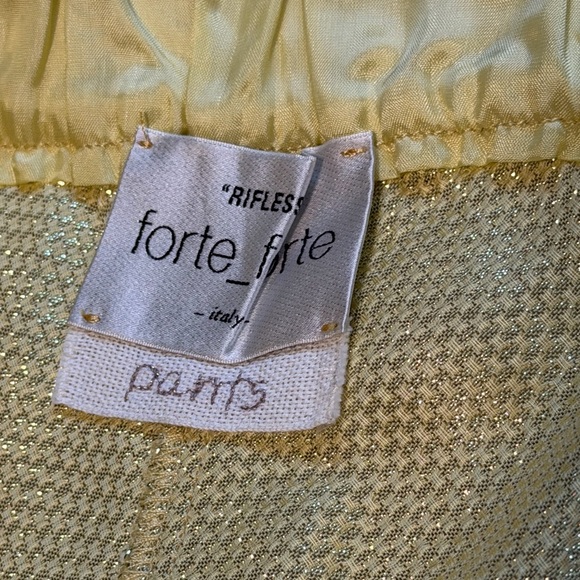 NWT Forte Forte Metallic Gold High-Waist Flared Pants - Size 8 - Picture 3 of 6